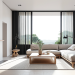 **Prompt:** Modern minimalist interior design, clean lines, neutral palette, ample natural light, focus on sustainable materials.