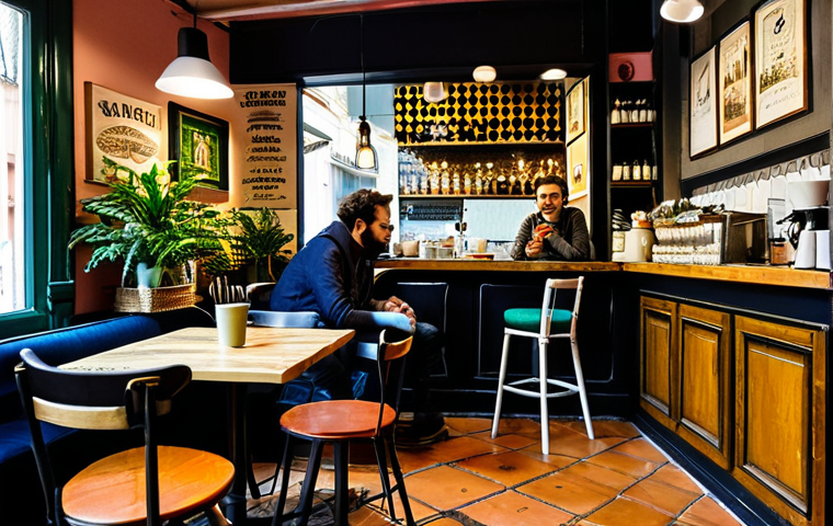 실내건축 실습에서 강조해야 할 부분들 - Bohemian Cafe Design**

"A cozy, inviting interior of a small cafe in the Malasaña neighborhood of M...