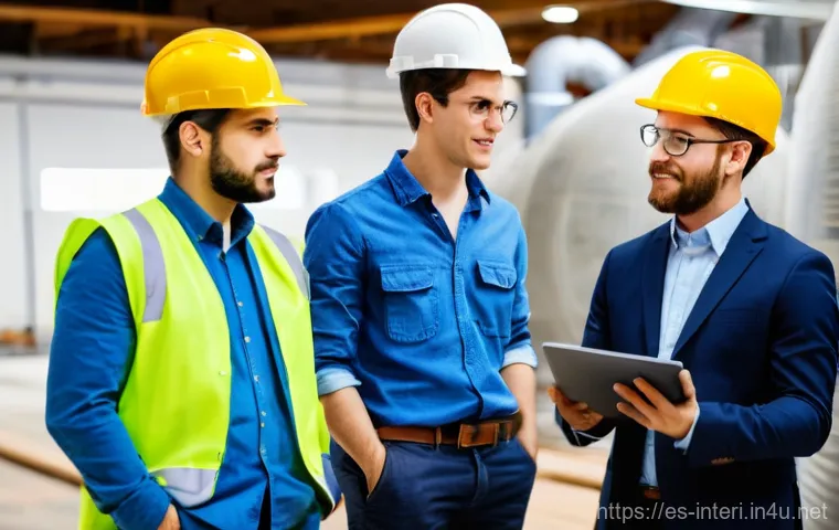 실내건축 현장 실습에서 주의해야 할 점 - **Prompt: Exploring Materials in a Design Showroom**
    An interior design intern, in their mid-twe...