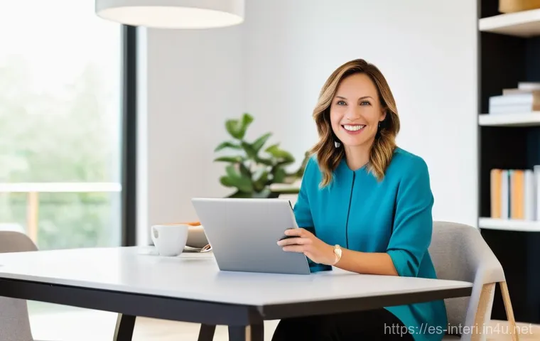 실내건축 실무에서 사용하는 소프트웨어 - **Prompt:** A young, professionally dressed interior designer, male or female, is deeply immersed in...